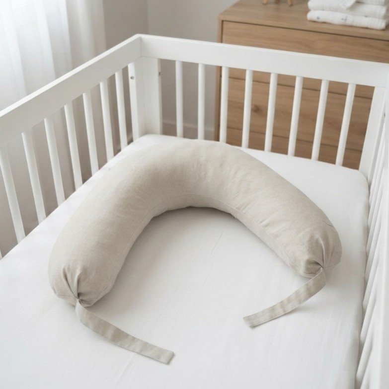 Alternative view of Almohadon de amamantar y Prenatal- Tusor Gris claro