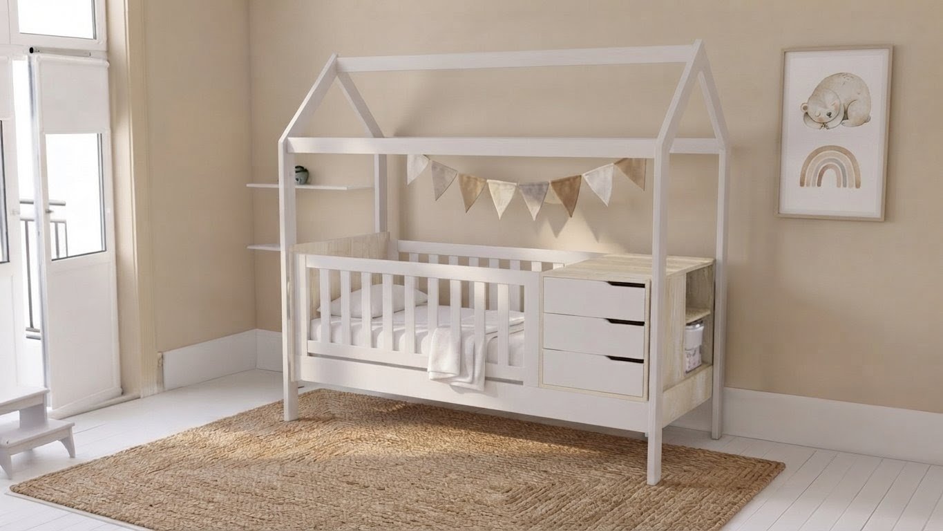 Cuna Funcional Casita Nórdica- - Imagen 3