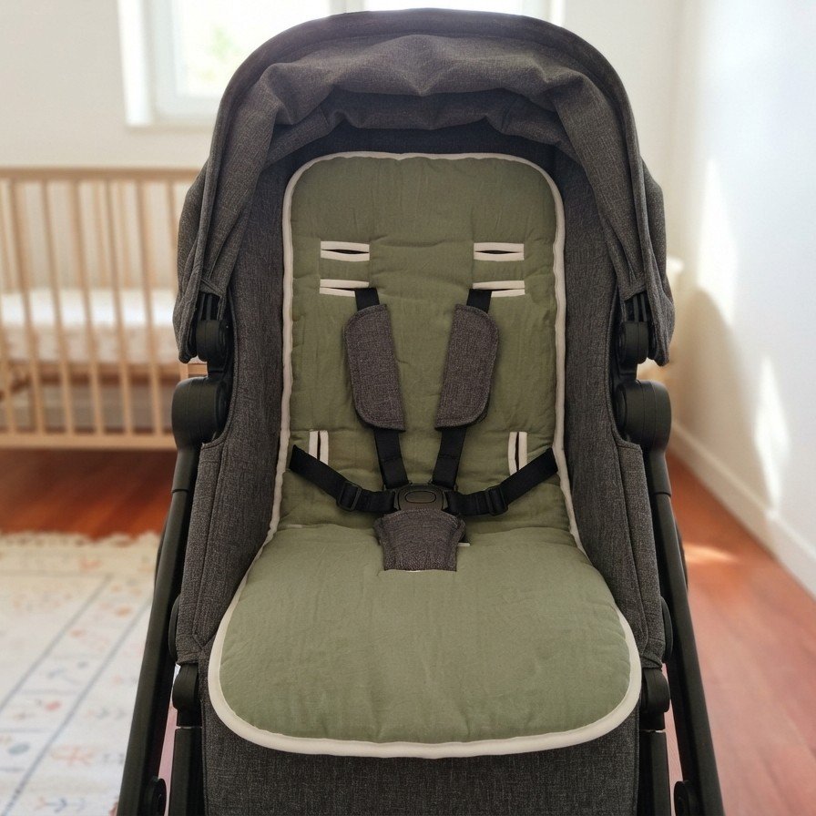 Colchoncito Con Reducción Coche o Butaca- Tusor verde