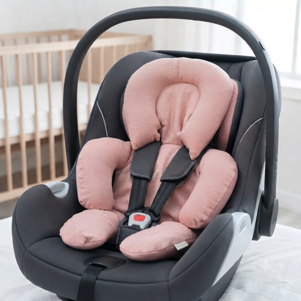 Colchoncito con Reducción Coche o Butaca- Rosa Tusor