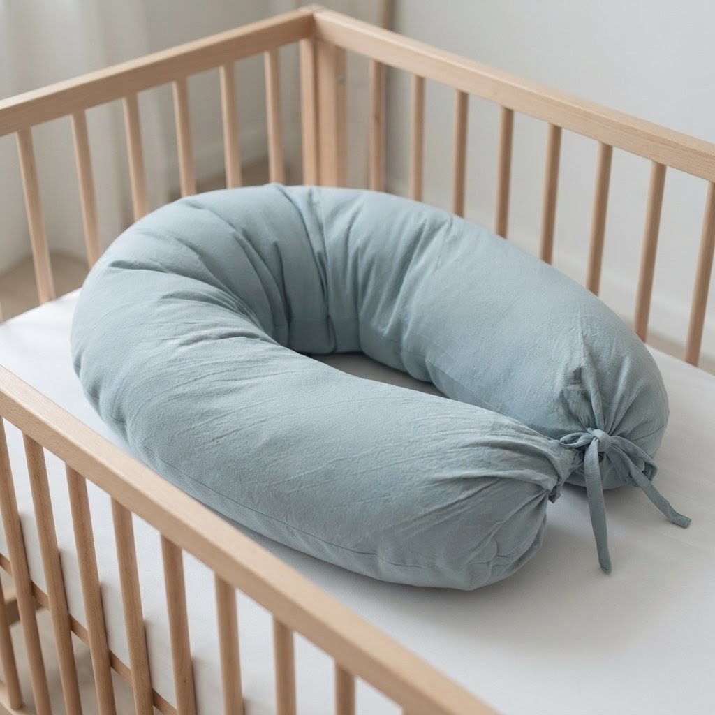 Almohadón de amamantar y prenatal- Tusor Celeste