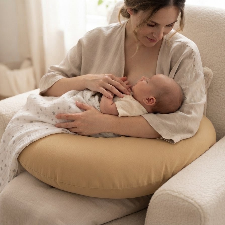 Almohadón de Amamantar y prenatal- Tusor arena