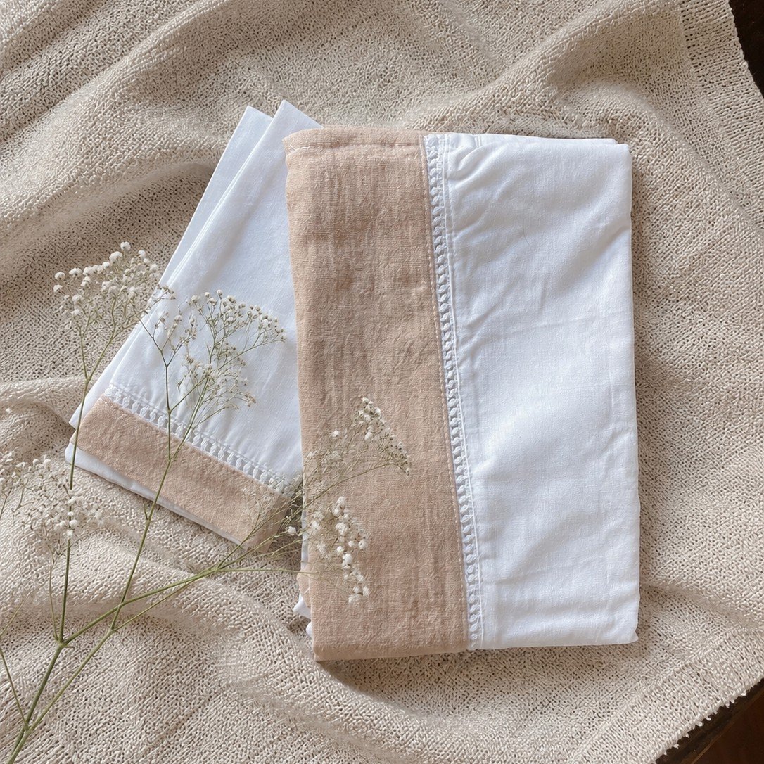 Sábana Cuna Evolutiva (57 x 70 )cm- Guarda Tusor Rosa con vainilla