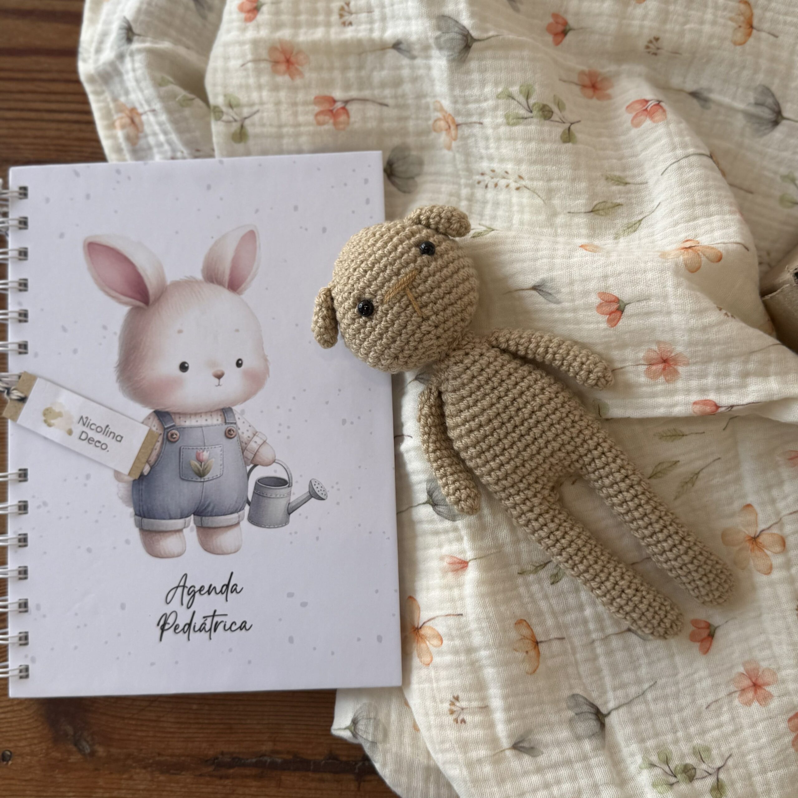 BOX de Nacimiento 1 - Manta Gasa- Agenda- Muñeco