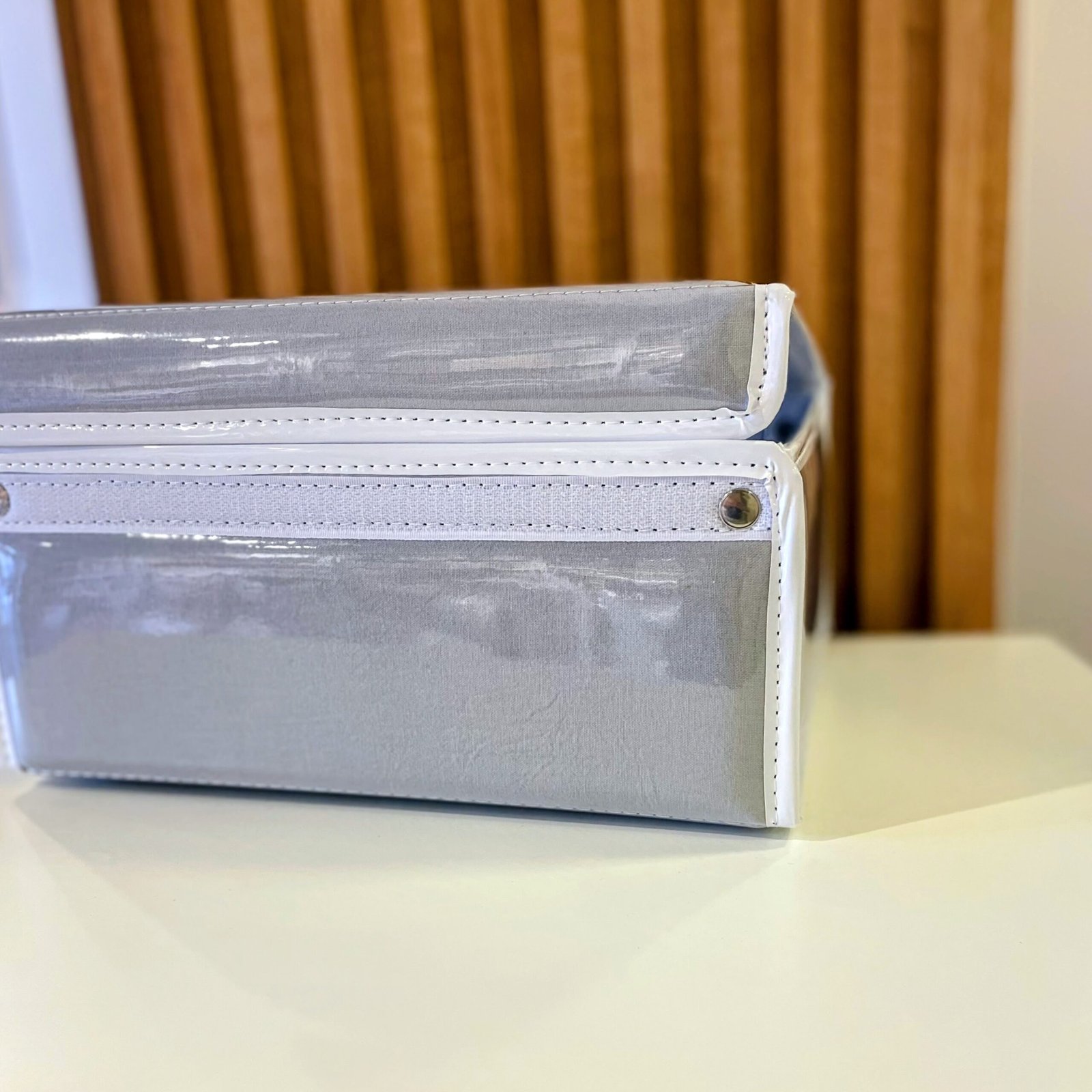 Alternative view of Caja Tela Plastificada - Gris- -30x25 cm