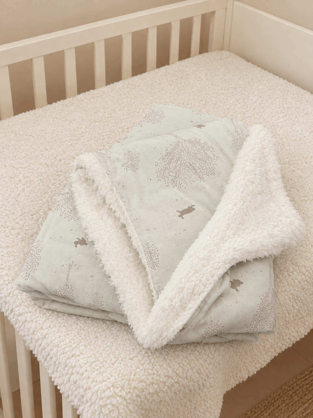 Manta Tusor - Corderito- Conejos Beige