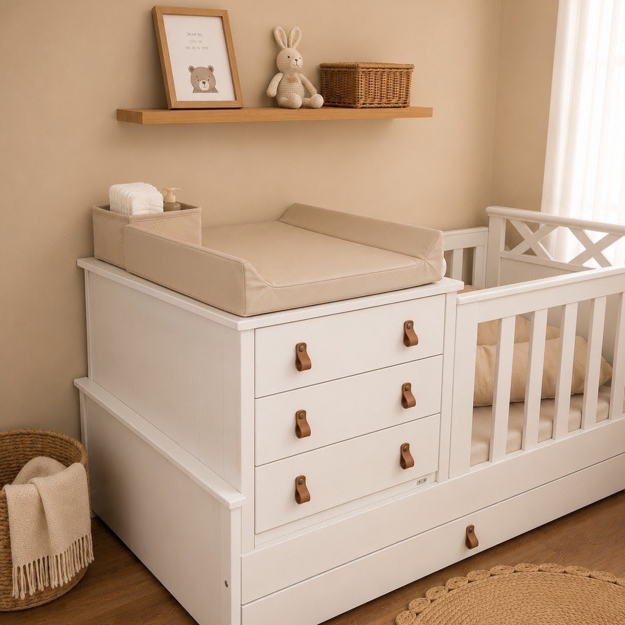 Cambiador Antivuelco - Tusor Beige