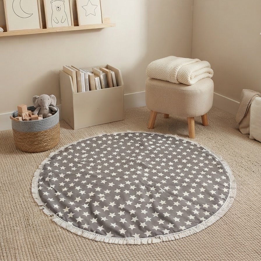 Playmat - Estrellas fondo gris - 1,20m - Imagen 3
